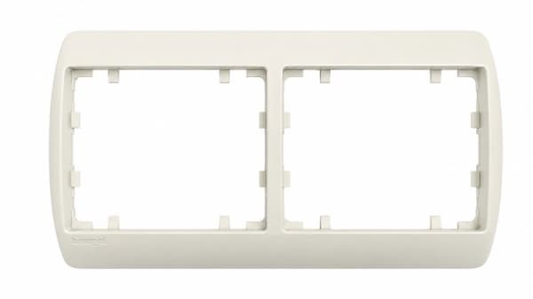 Serena plaque double horizontale Crème entraxe 71mm