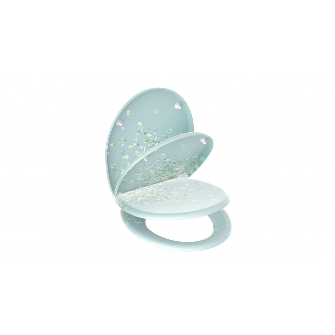 82381 Duroplast Toilet seat FLOWER IN THE WIND, with soft close and quick release