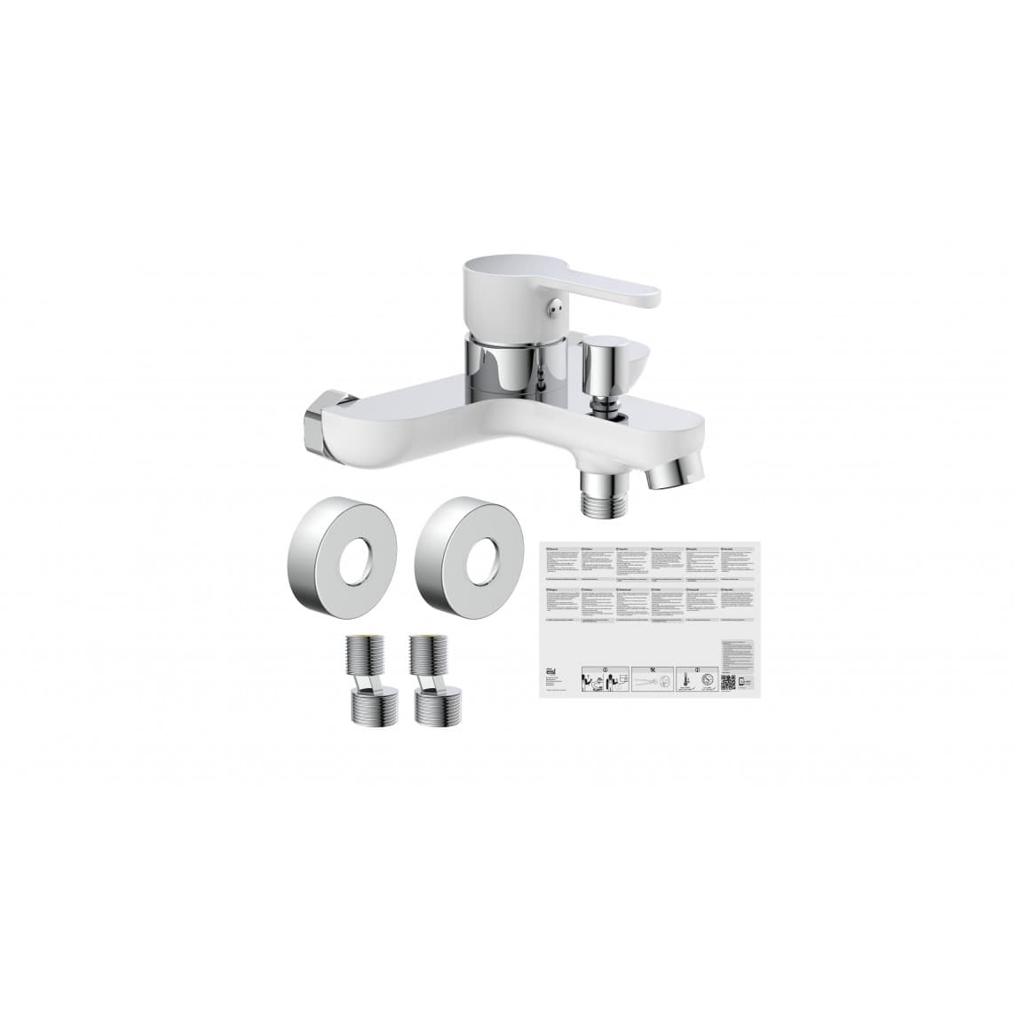 NI023DINWCR DIZIANI Bathtub mixer, white/chrome