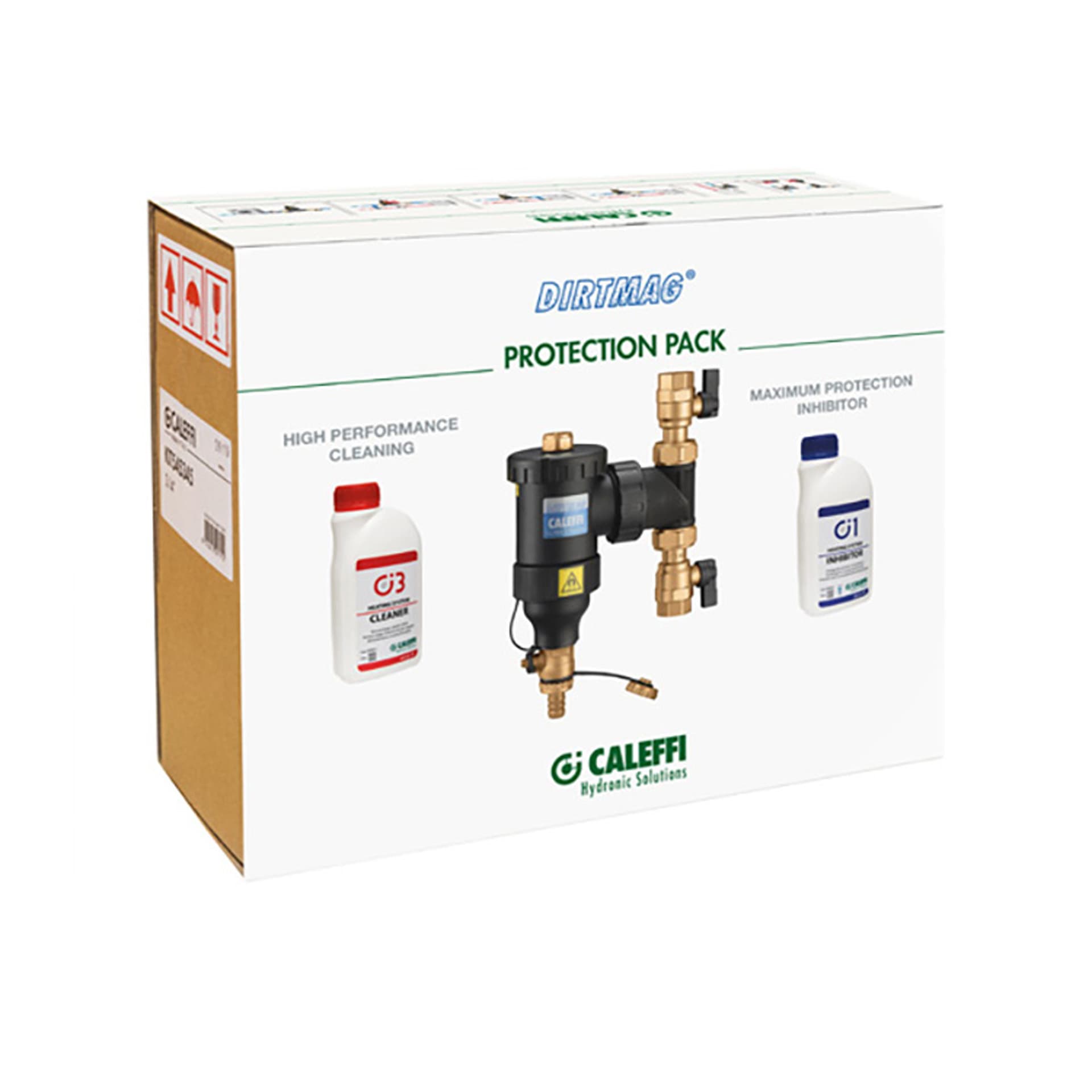 DIRTMAG POT DE DÉCANTATION + VANNES D’ARRÊT 3/4” +500 ML C3 CLEANER, 500 ML C1 INHIBITOR