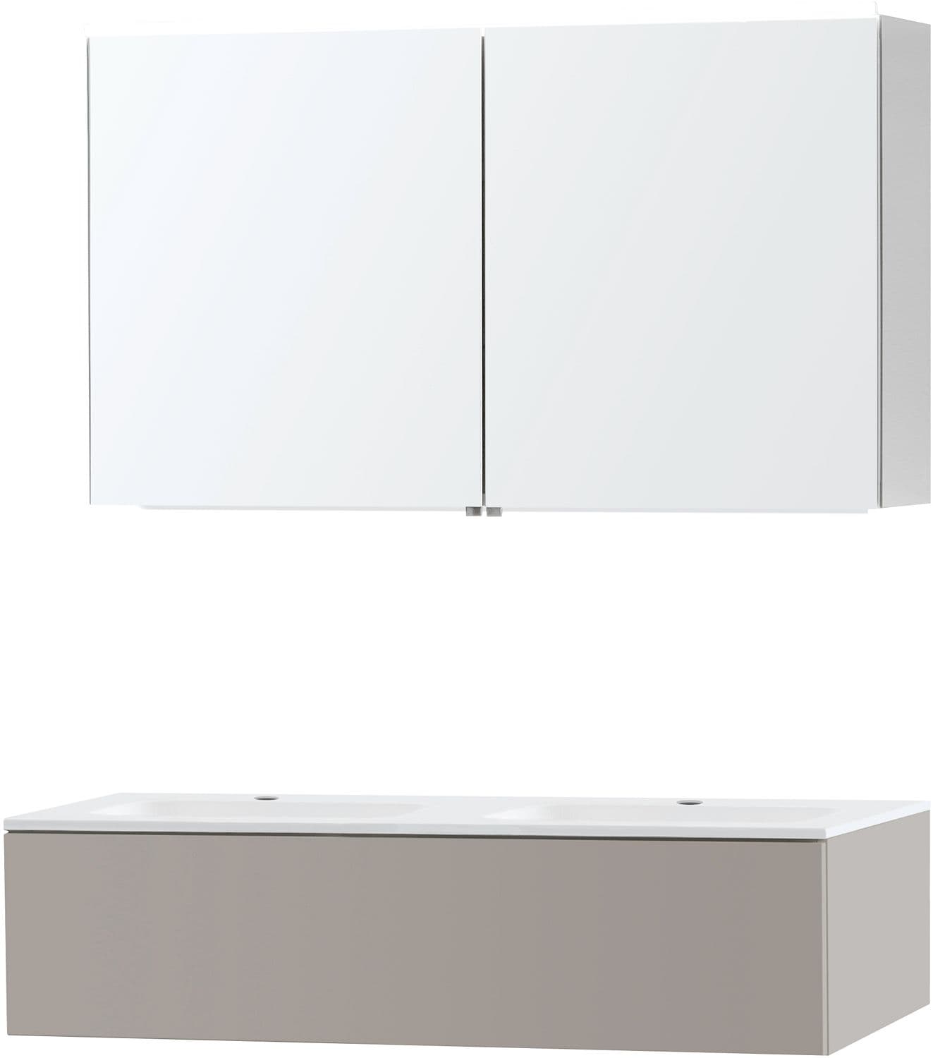 MEUBLE PURO DUO GRIS 120 1 TIROIR MARBRE SYNTHETIQUE ARMOIRE TOILLETTE