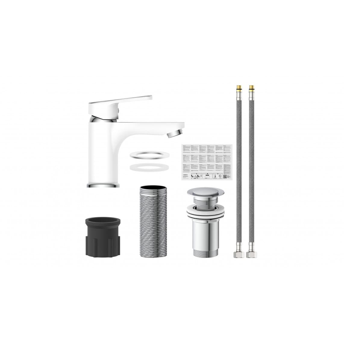 34710 ALASKA Mitigeur lavabo, blanc/chromé