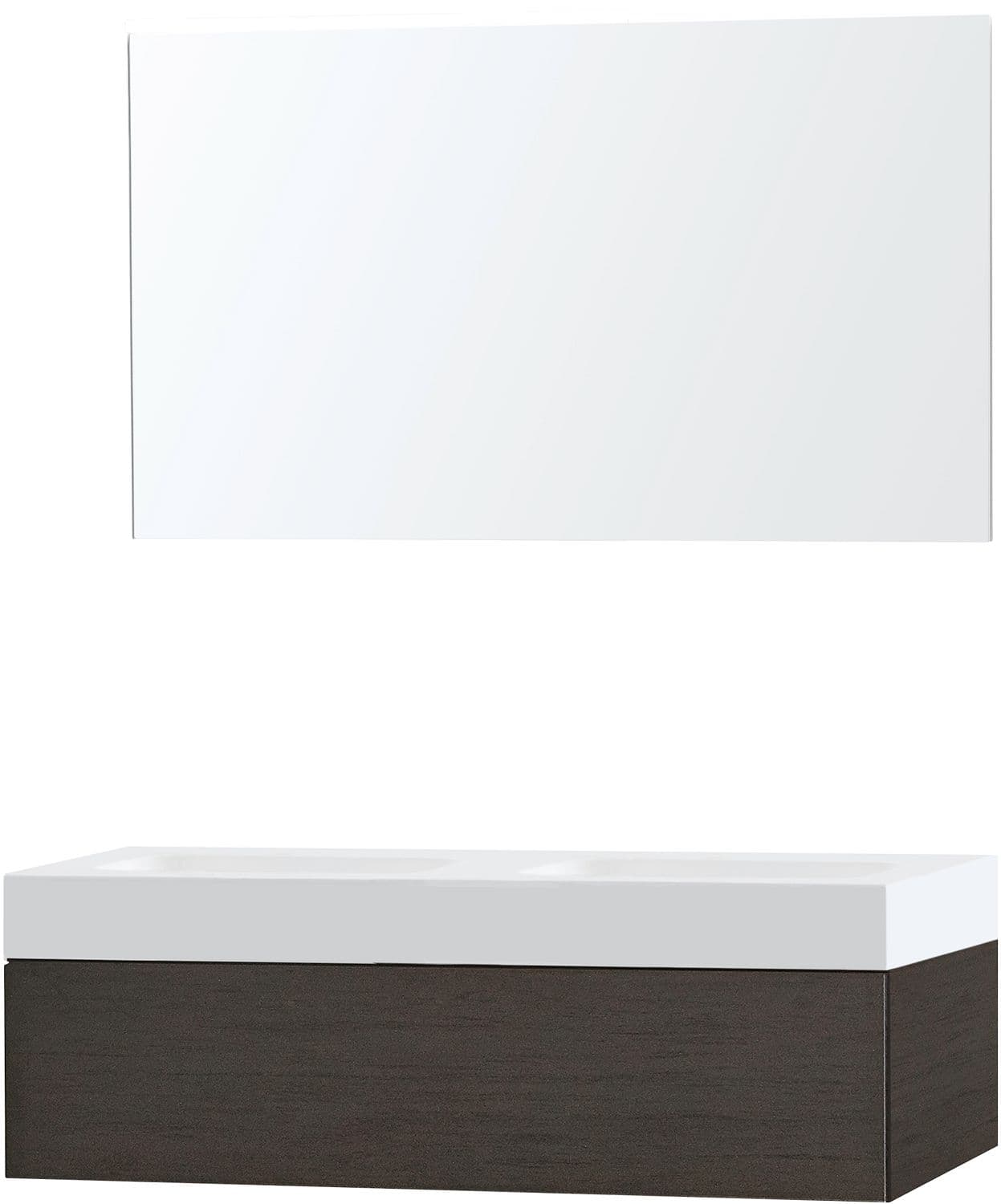 MEUBLE PURO DUO WENGE 120 1 TIROIR SOLID PURO MIROIR