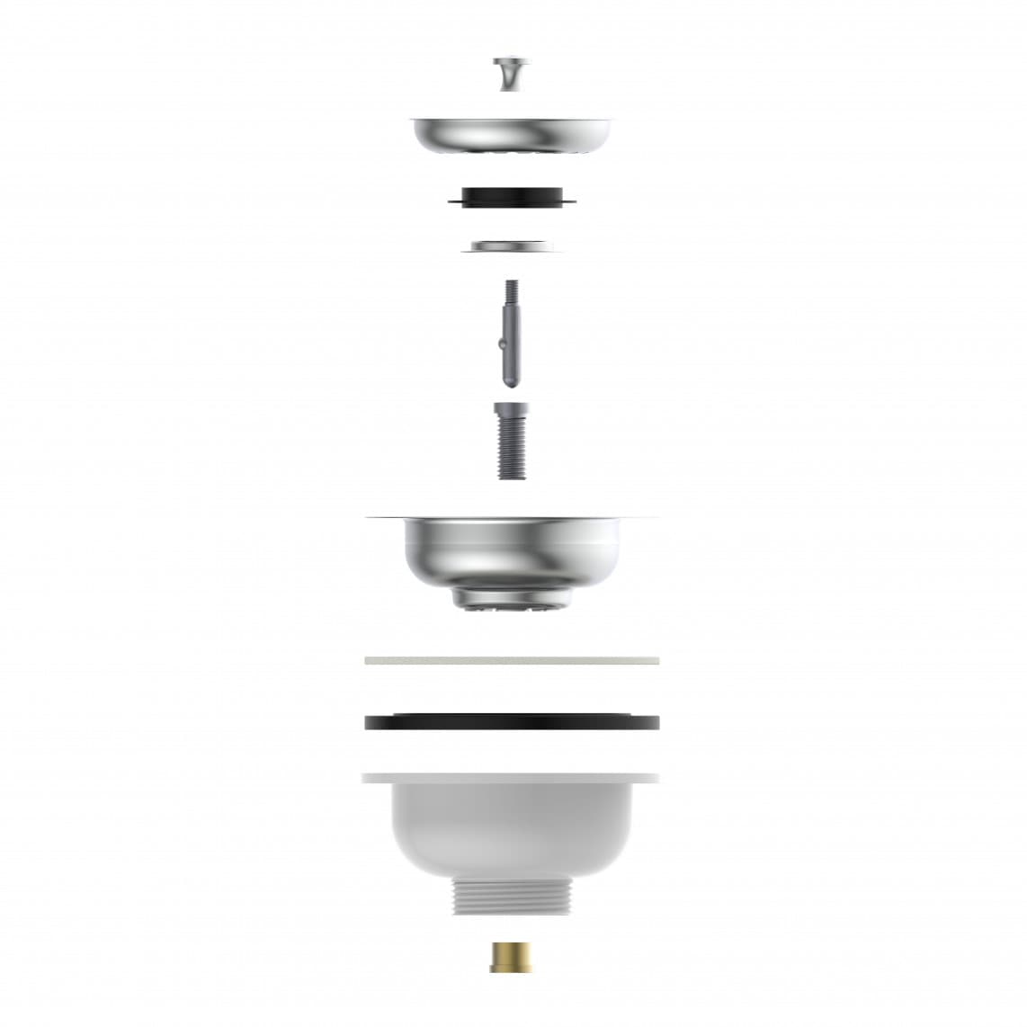 98835240 KS bonde à panier, 1 1/2" M, acier inoxydable calice d'évacuation & tamis Ø114 mm