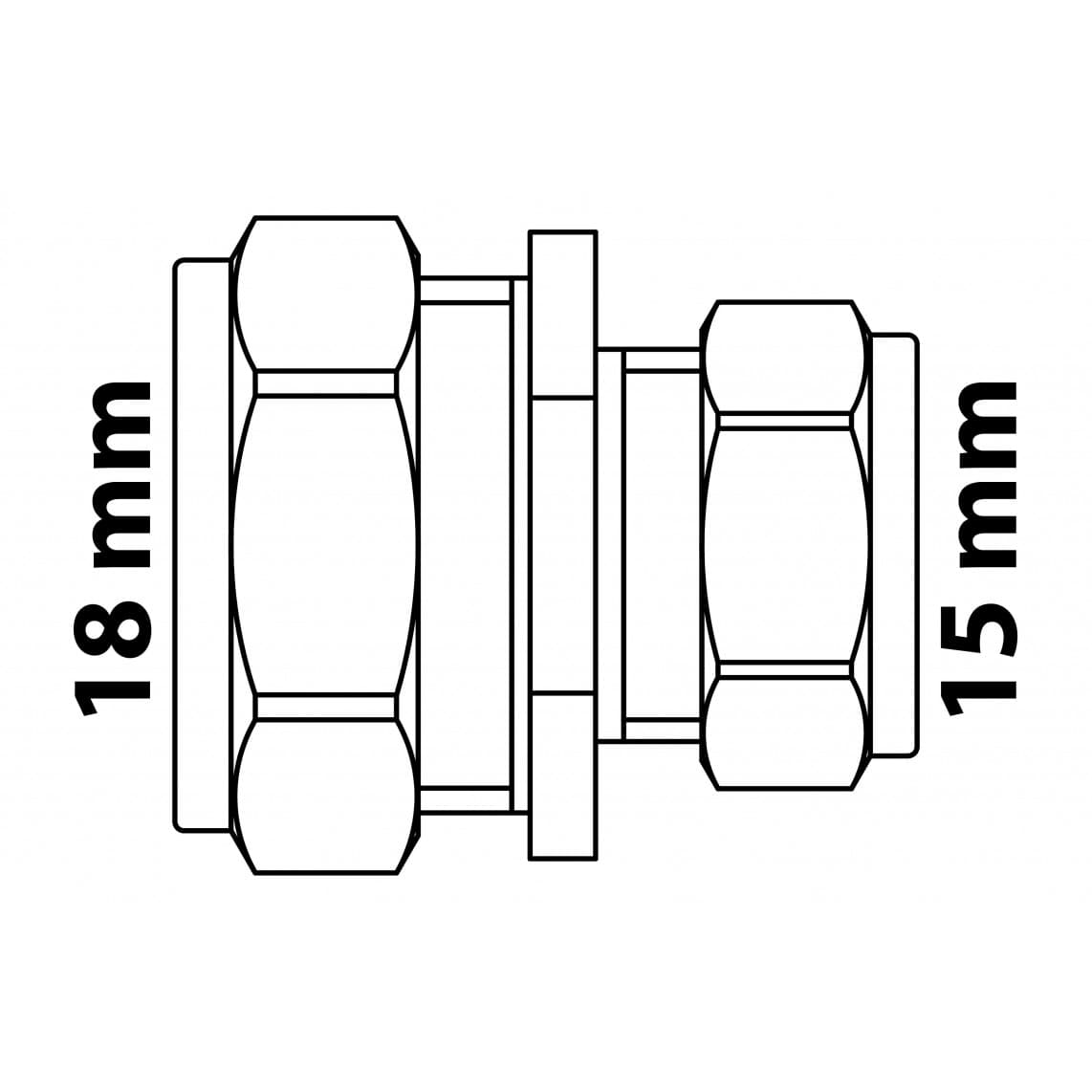 989454717 LT raccord réducteur, vierge, 18 mm x 15 mm, raccord à serrer pour tube en cuivre,