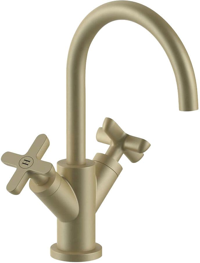 MITIGEUR LAVABO ICONA CLASSIC FANTINI SANS VIDAGE SAILLE 160MM MAT BRITISH GOLD PVD