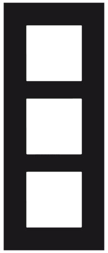 Plaque de recouvrement triple, entraxe de 60 mm, verticale, couleur Niko Pure steel black coated