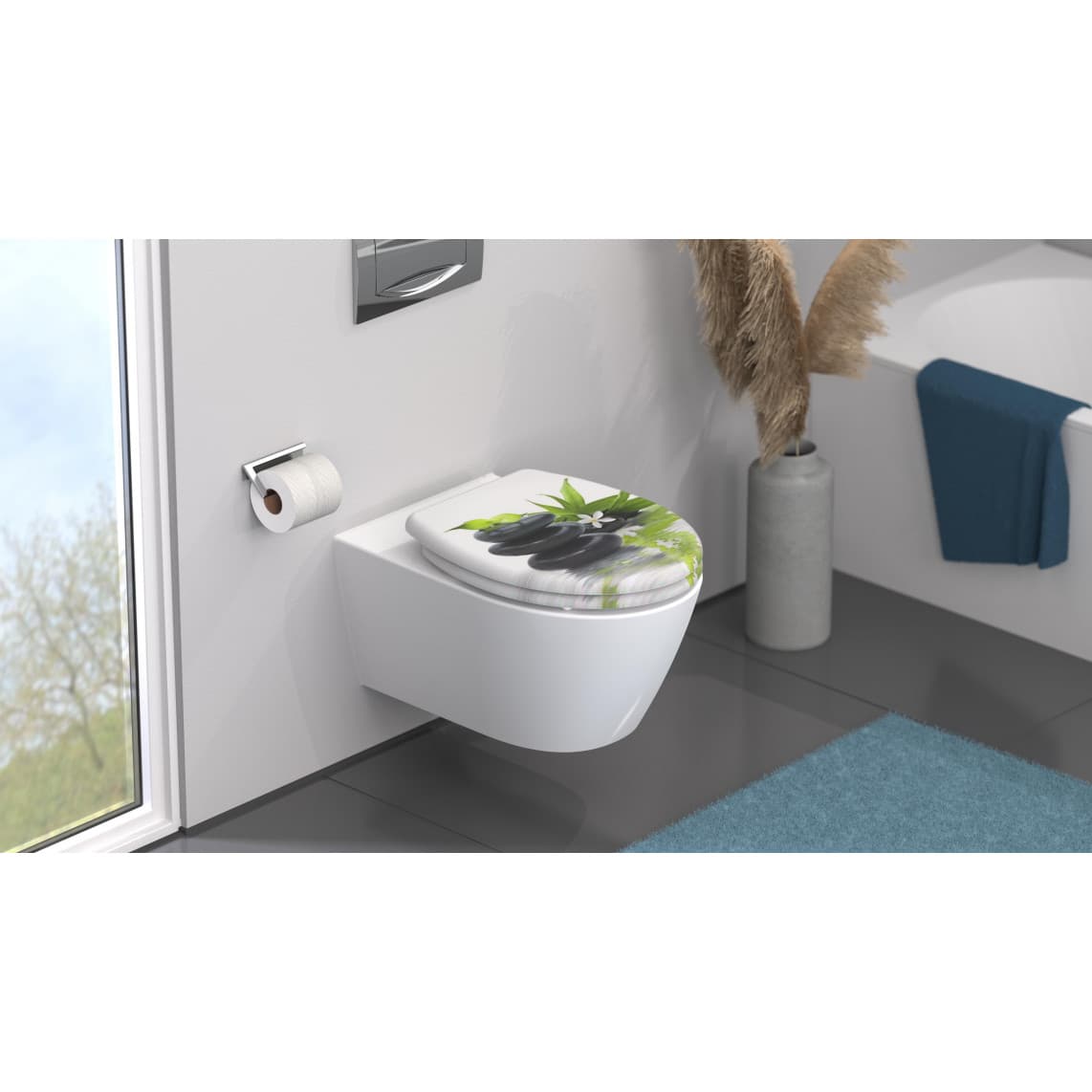 82367 abattant WC en Duroplast JASMIN, avec frein de chute et déclipsable