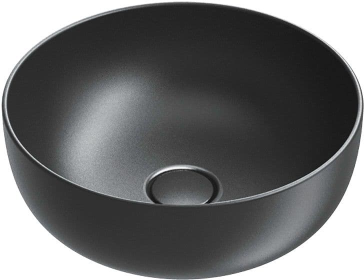 VASQUA A POSER SFERA CATALANO CATAGLAZE+ DIAMETRE 42 H16 SANS TROP-PLEIN NOIR MAT