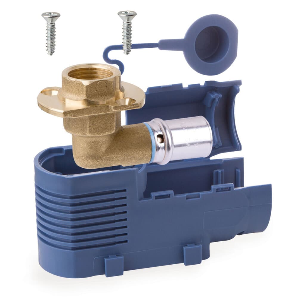 SYSTEMPEX boîtier simple sanitaire à sertir D16 mm 1/2"F