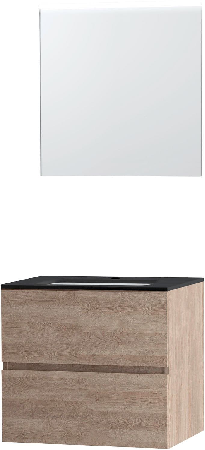 MEUBLE MOLTO CHENE NATUREL 70 BLEU BELGE MIROIR