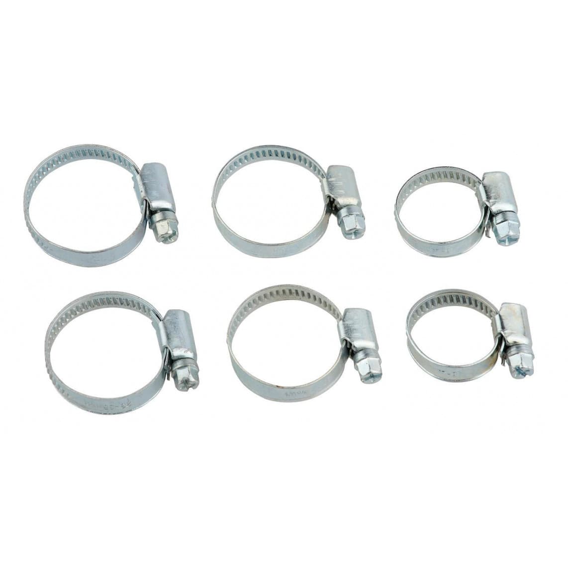 98739000 collier de serrage 9 mm Largeur de bande, galvanisé, 16-25, 20-32, 23-35mm, pour 1/2", 3/4", 1? (Set 3x2)