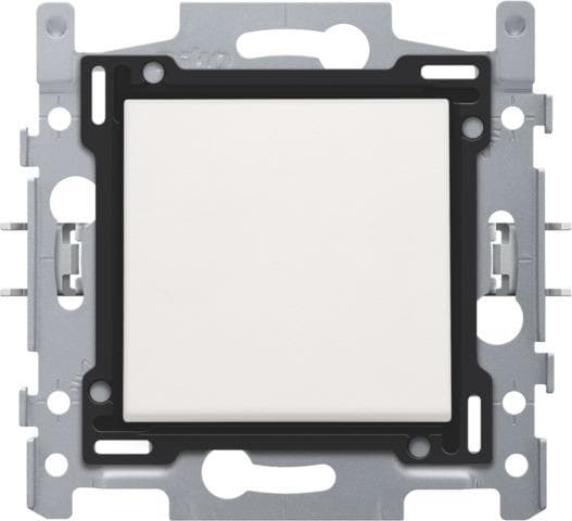 Bouton - poussoir NO avec 3 bornes, socle et set de finition Blanc