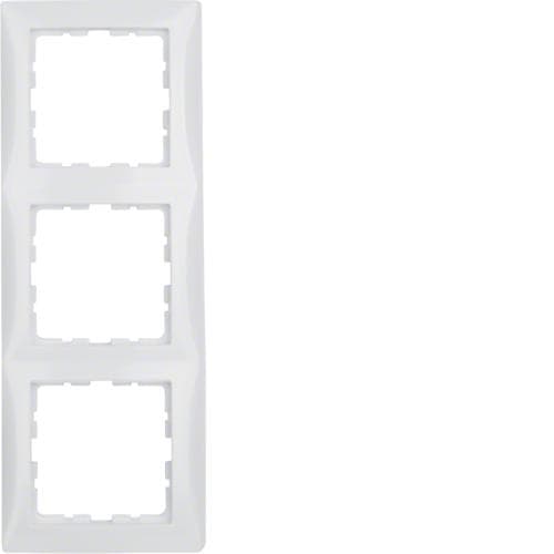 Plaque de recouvrement 3 postes Berker S.1 Blanc polaire, brillant