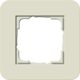 Cadre de finition Gira E3 Soft-Touch sable avec cadre de support Blanc brillant Soft-Touch