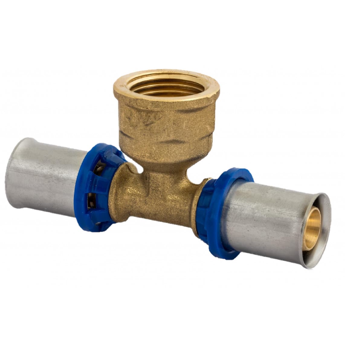 988721355 LT pièce en T, vierge, 20 mm x 3/4" F x 20 mm, raccord à sertir pour tube multicouche