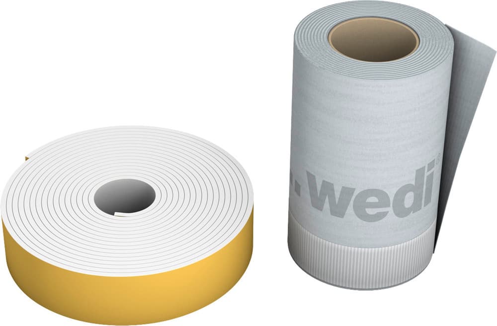 Wedi Butyl bande d'étanchéité autocollant feutrée 3,6mx120mmx1mm