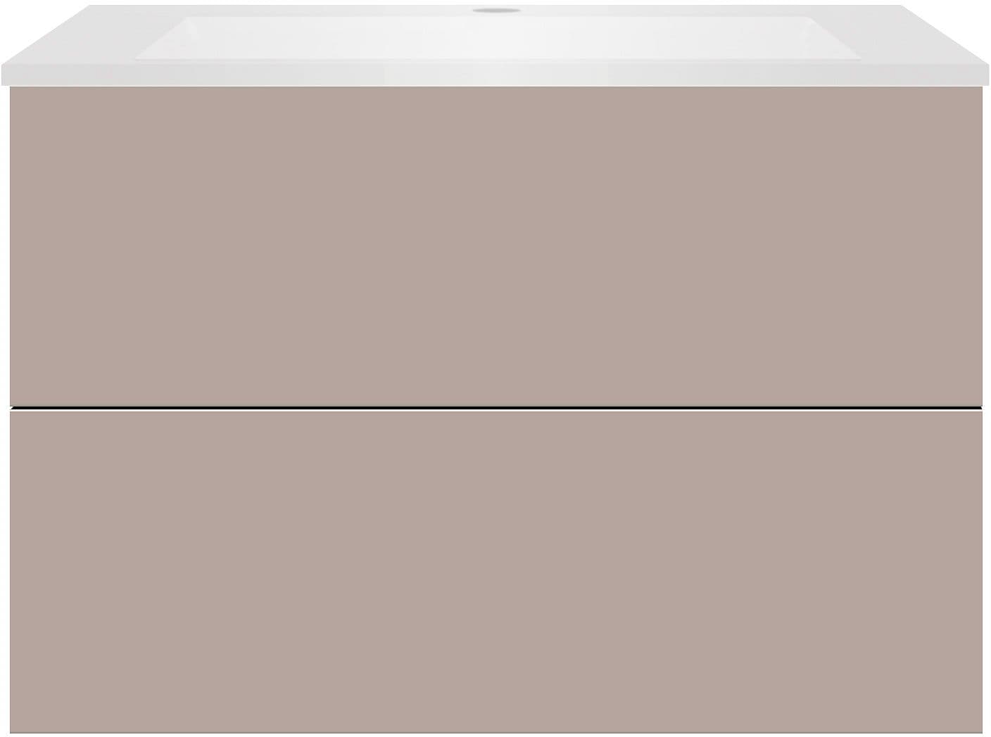 SOUS MEUBLE COFFEE 2 TIROIRS 90 MAT BASALTGRIJS+LAVABO EN MARBRE SYNTHETIQUE BLANC MAT