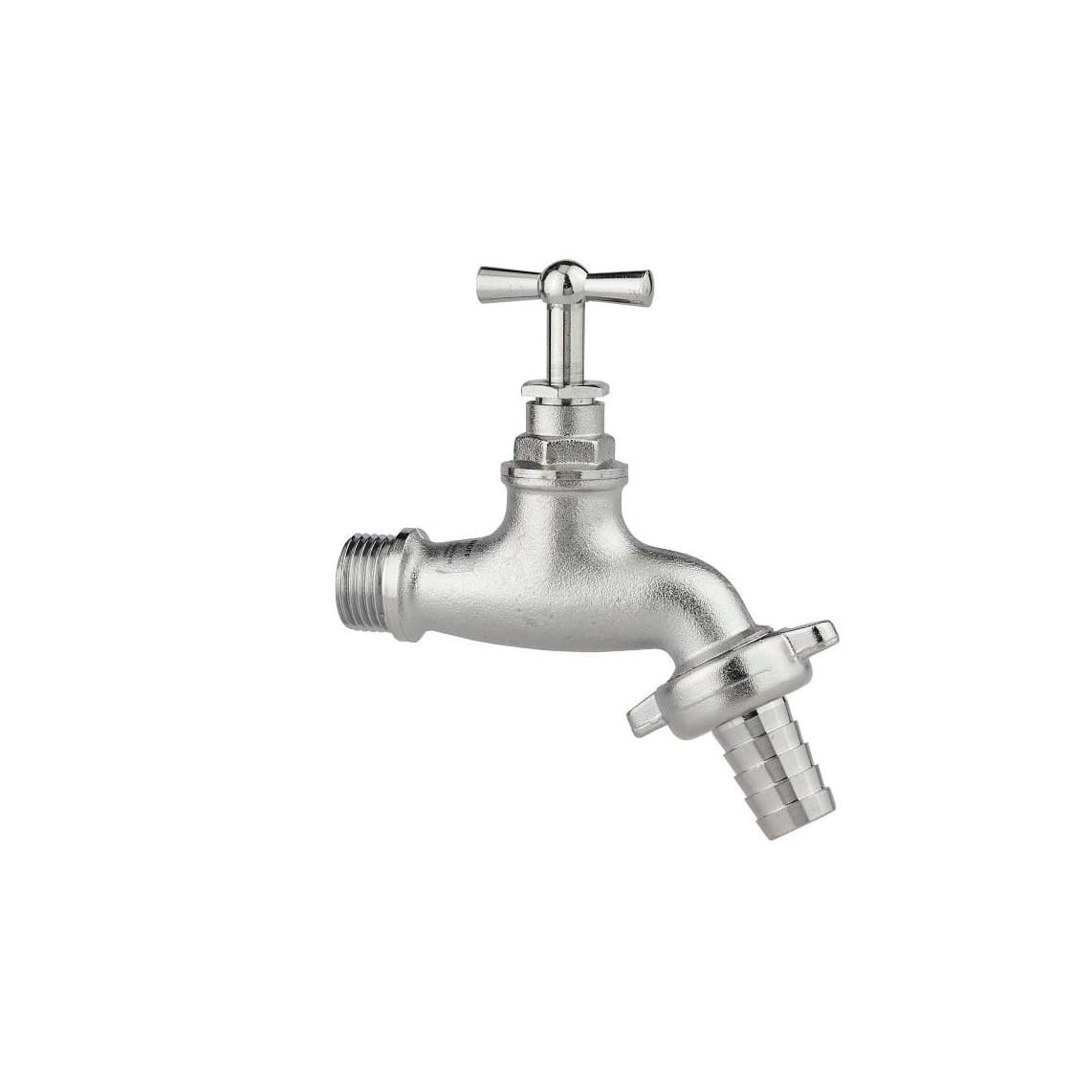 986182255 LT robinet de service grand Poignée à garrot, chromé mat, 1/2" M x 3/4" M x 1/2"T