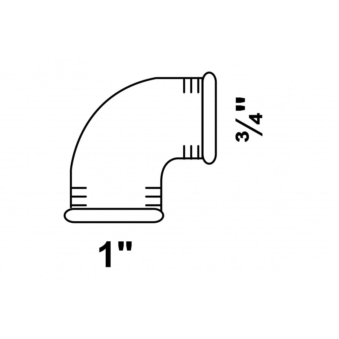 989718055 FM coude réducteur 90°, galvanisé, 1" F x 3/4" F, (90)