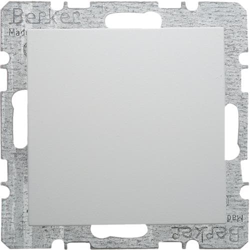 Cache - trou avec support métallique Berker S.1 / B.3 / B.7 Blanc polaire, mat