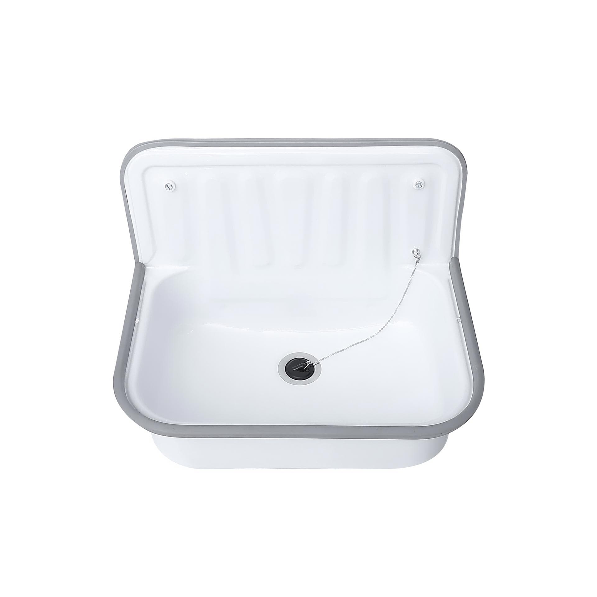 Bidet with Washbasin – With Faucet and Chain – Steel Sheet – 37x50,5x33 cm – Gloss White