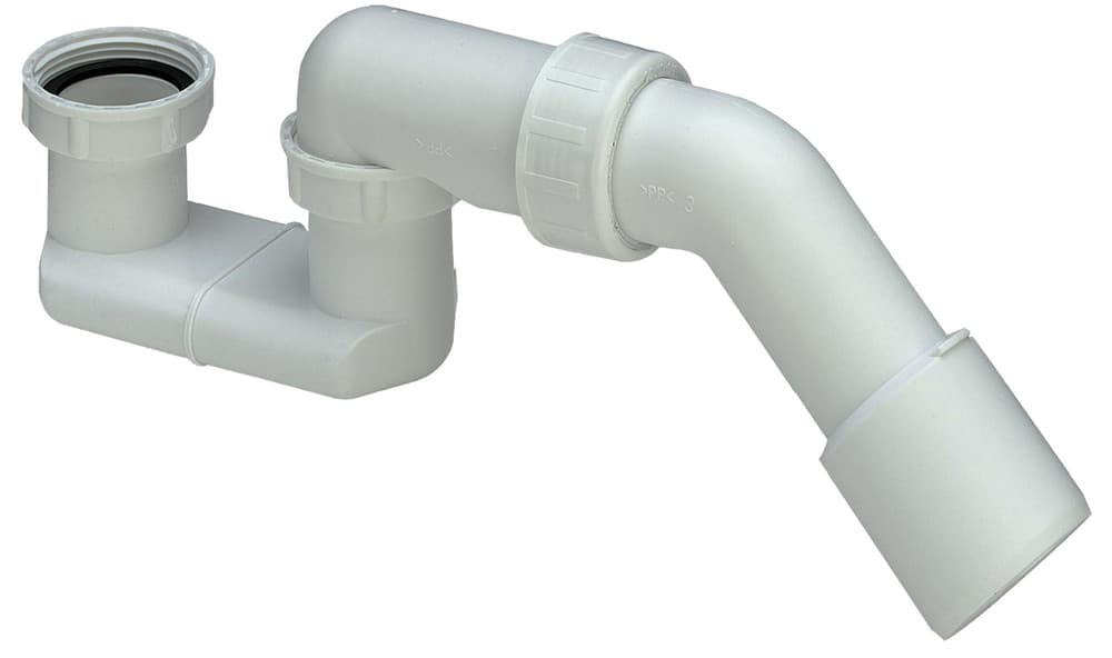 Viega siphon baignoire sortie 6/4" avec coude vidange 45° D40/D50 PP blanc