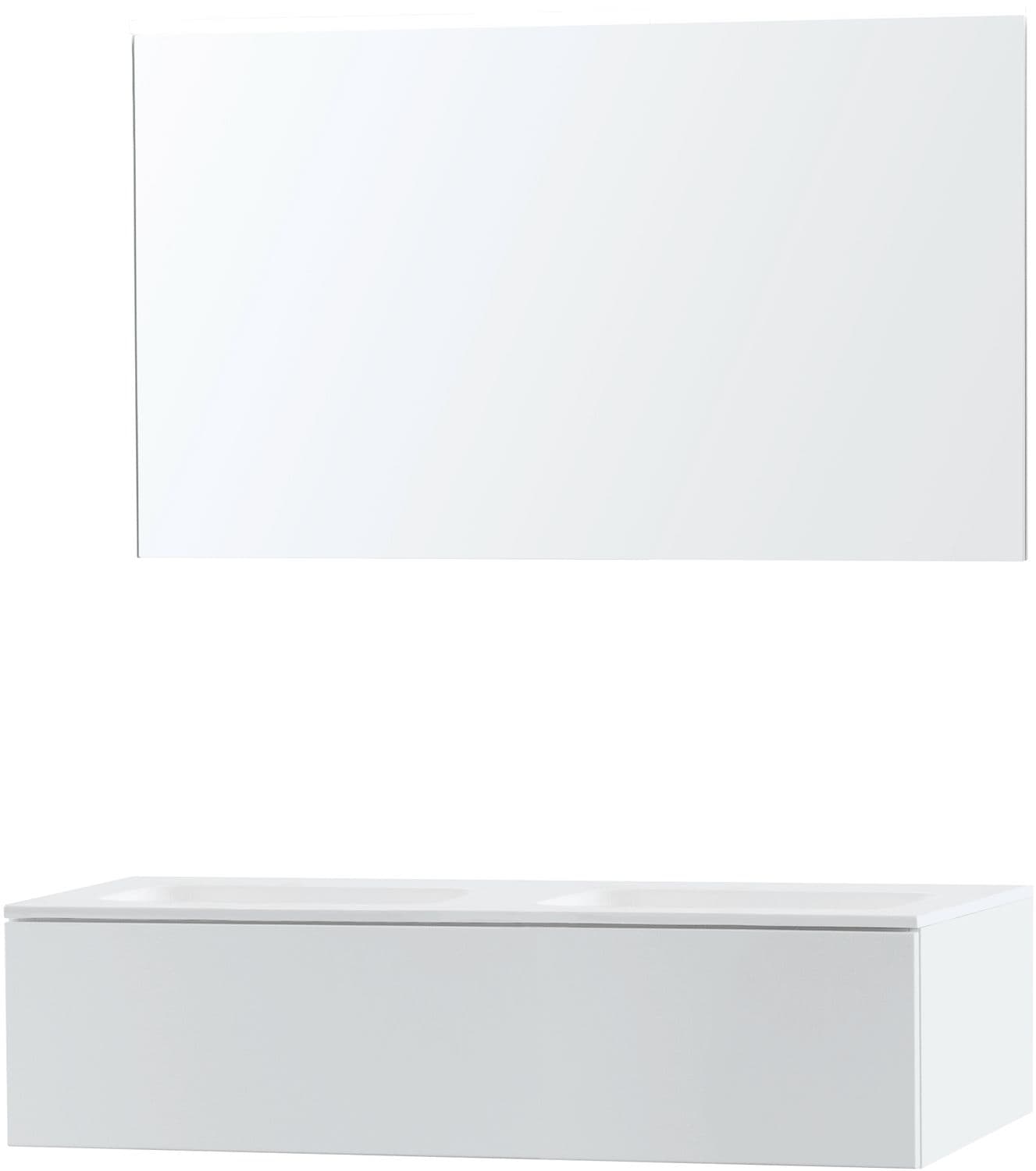 MEUBLE PURO DUO BLANC 120 1 TIROIR SOLID MOLTO MIROIR