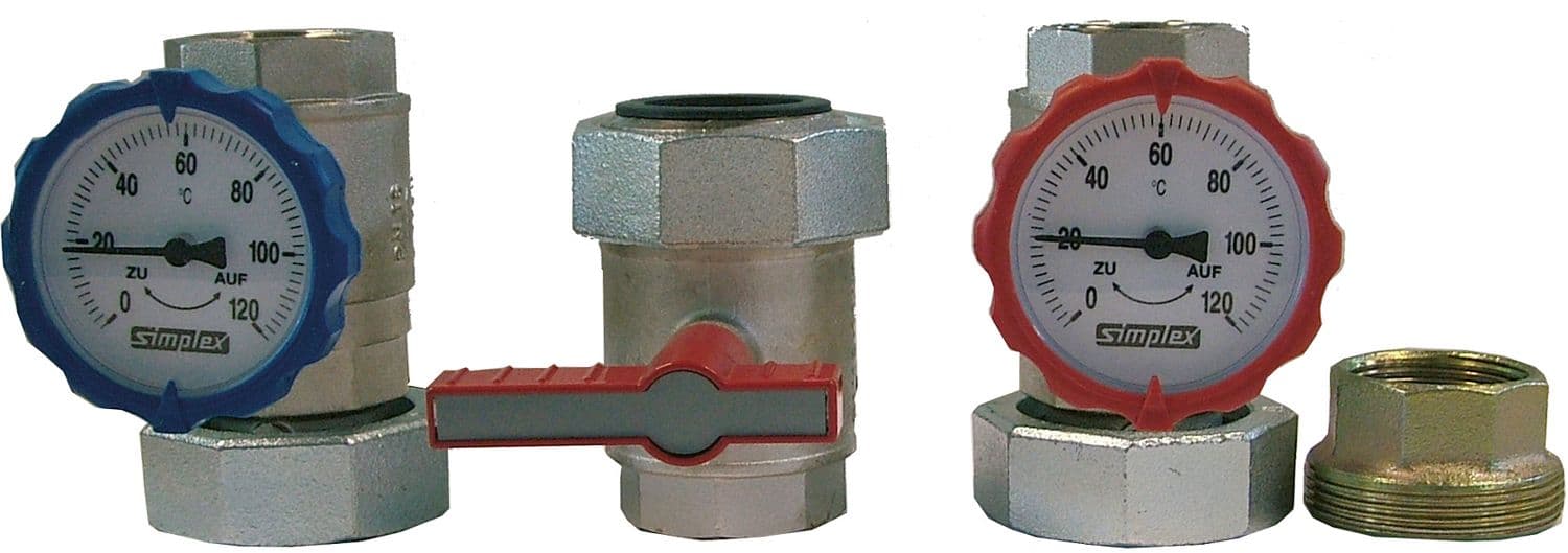 KIT POMPE 4/4"FF+RETOUR+THERMOMETRE