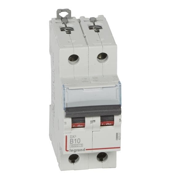 Disjoncteur DX³ 6000A / 10kA 2 pôles courbe B 10A 230 / 400V - 2 modules