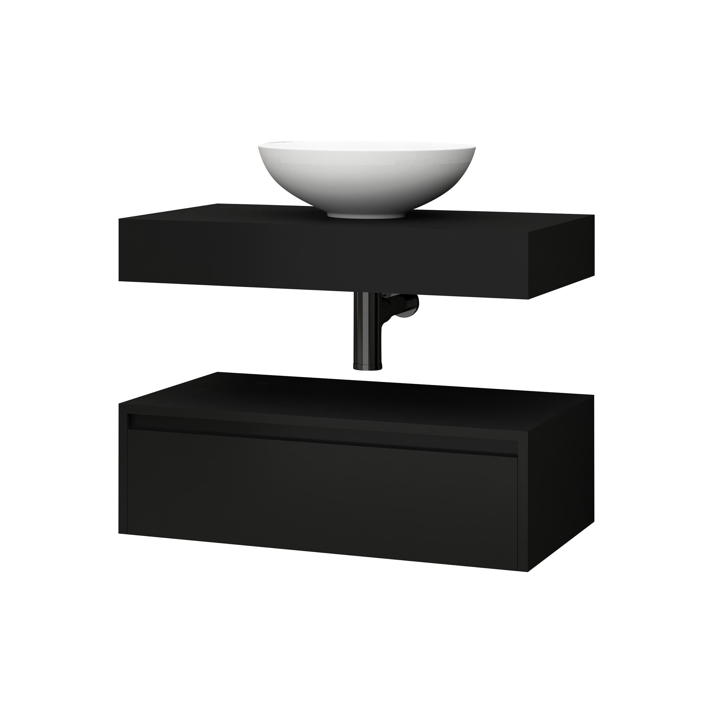 ALONI lina meuble sous-plan (80CM) - Noir mat