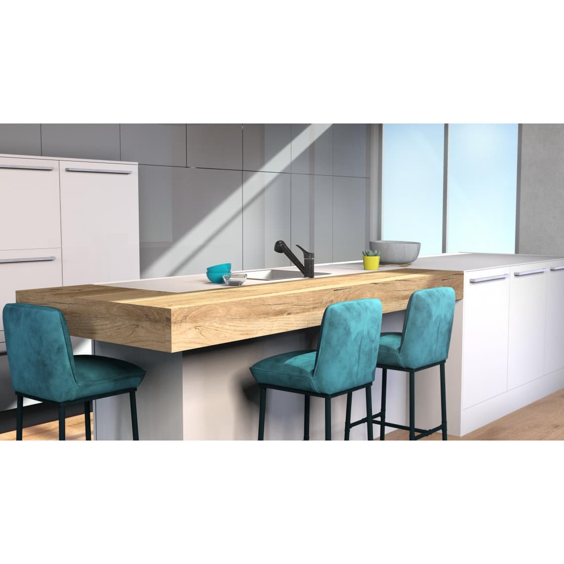NI183SMCR-LP GRANIT Keukenkraan lage druk, graniet zwart/chroom, met uittrekbare vaatdouche