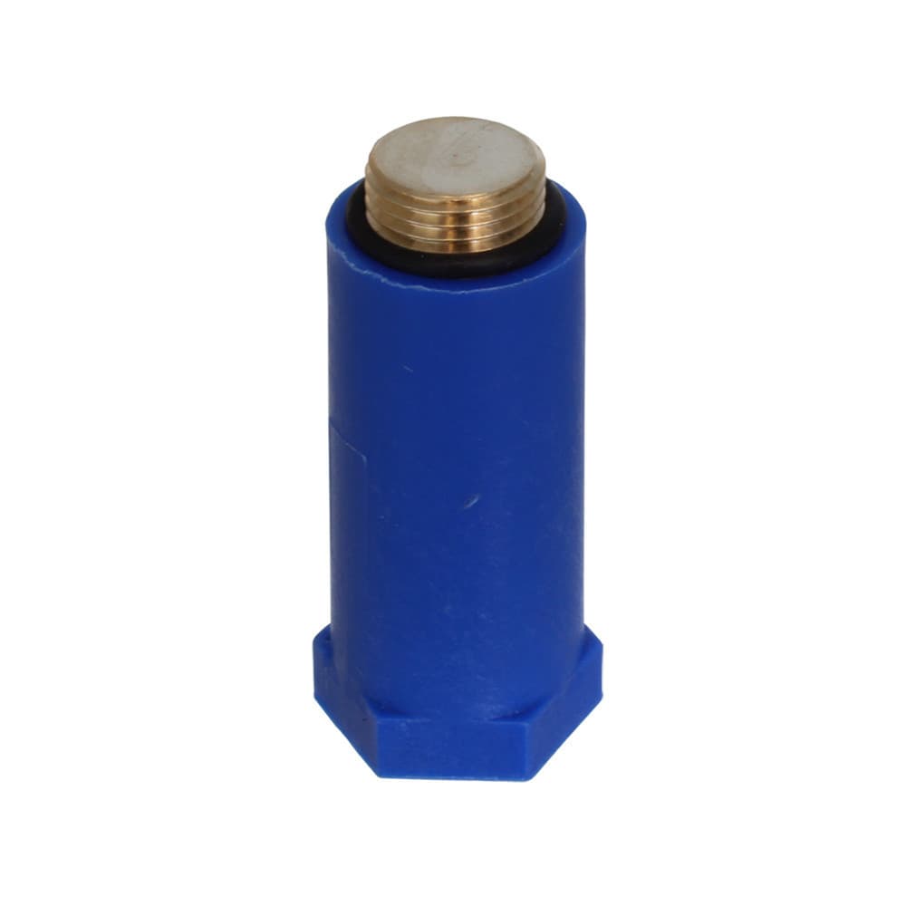 Bouchon de montage en plastique bleu filetage en laiton 1/2"