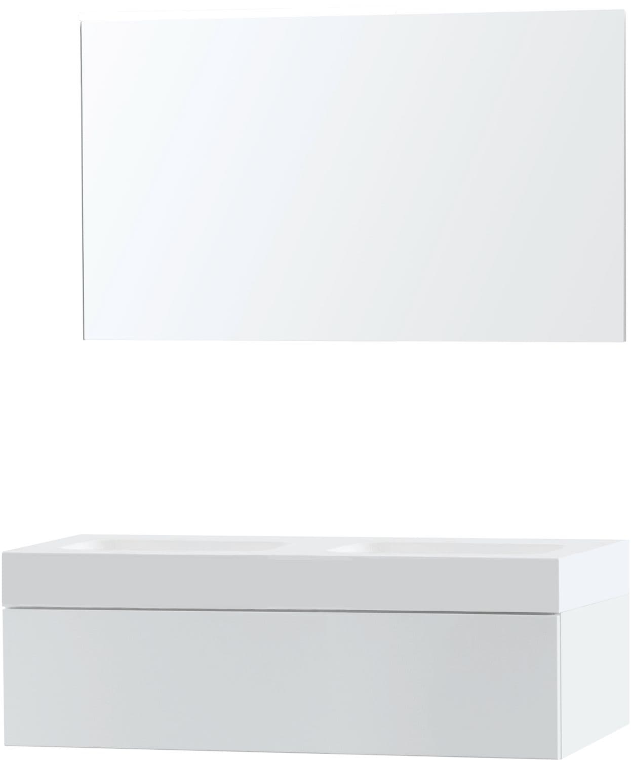 MEUBLE PURO DUO BLANC 120 1 TIROIR SOLID PURO MIROIR