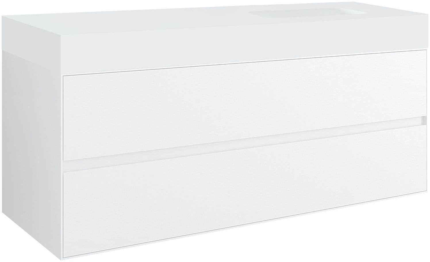 SOUS MEUBLE 2 TIROIRS POUR TABLET PURO 1 LAVABO DROITE TENSO 140CM BLANC