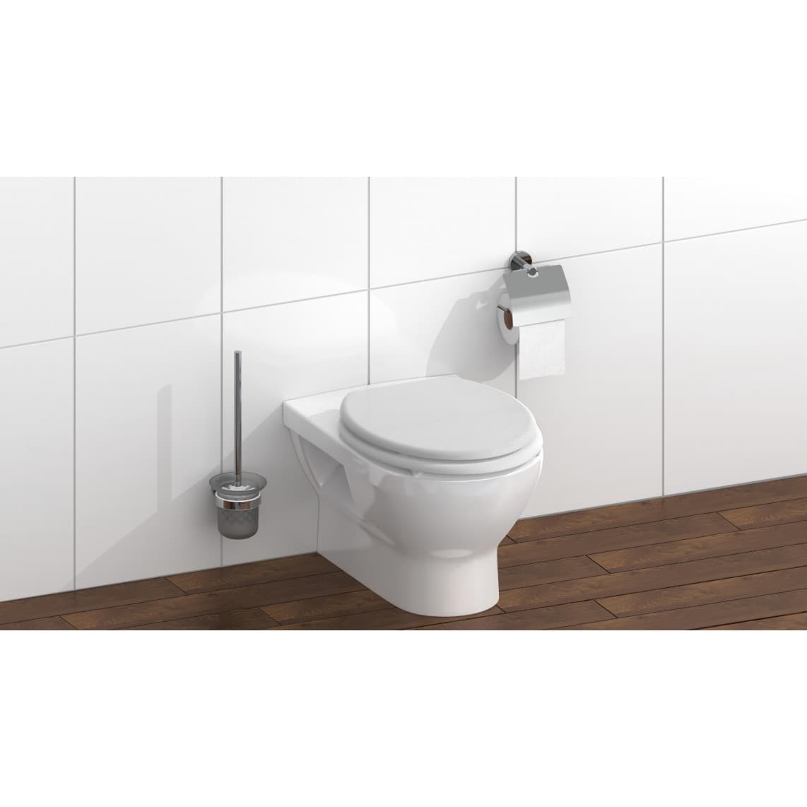 84000 WC-bril met houtkern WHITE
