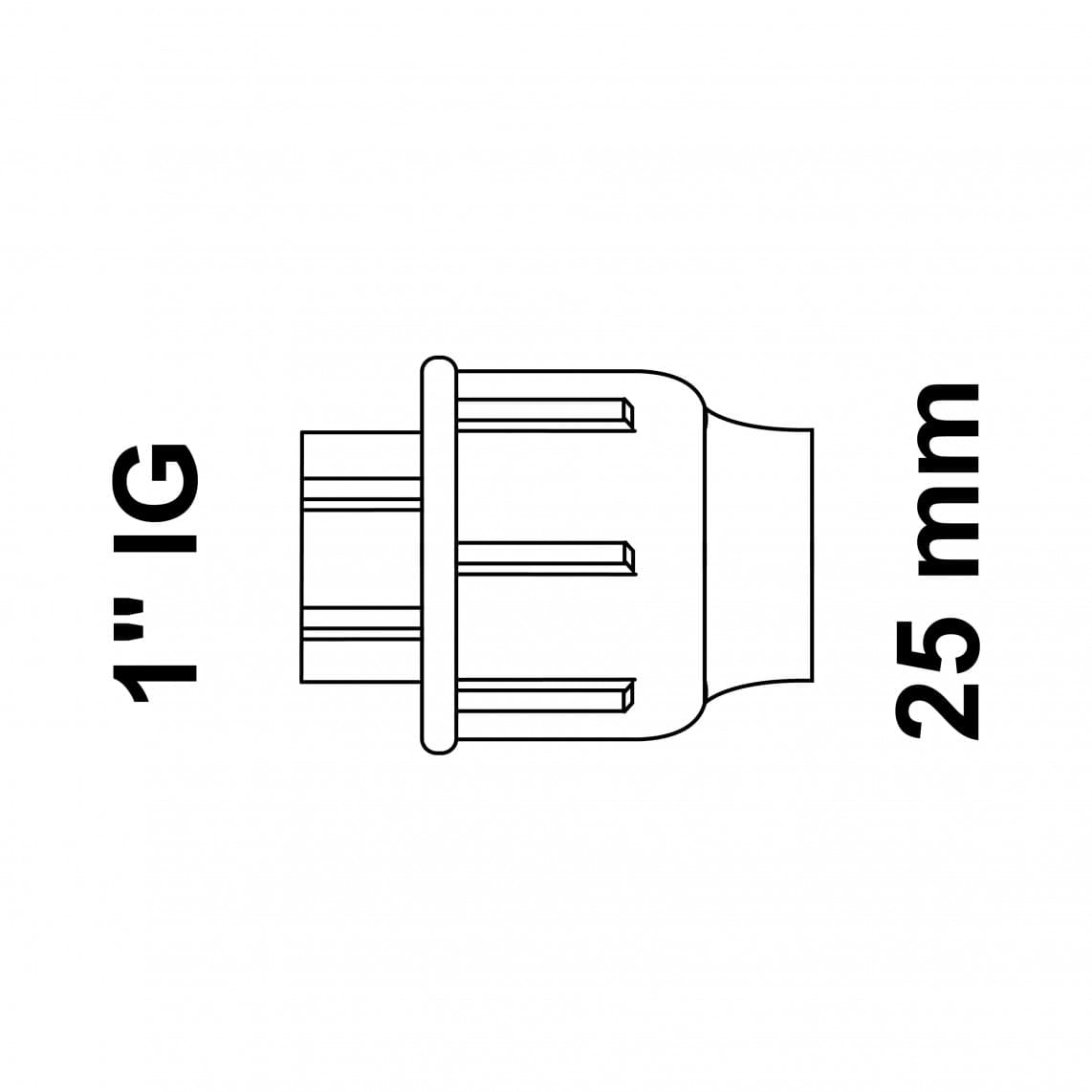 984843517 PP pièce intermédiaire, 25 mm x 1" F, raccord à serrer pour PEHD/socarex