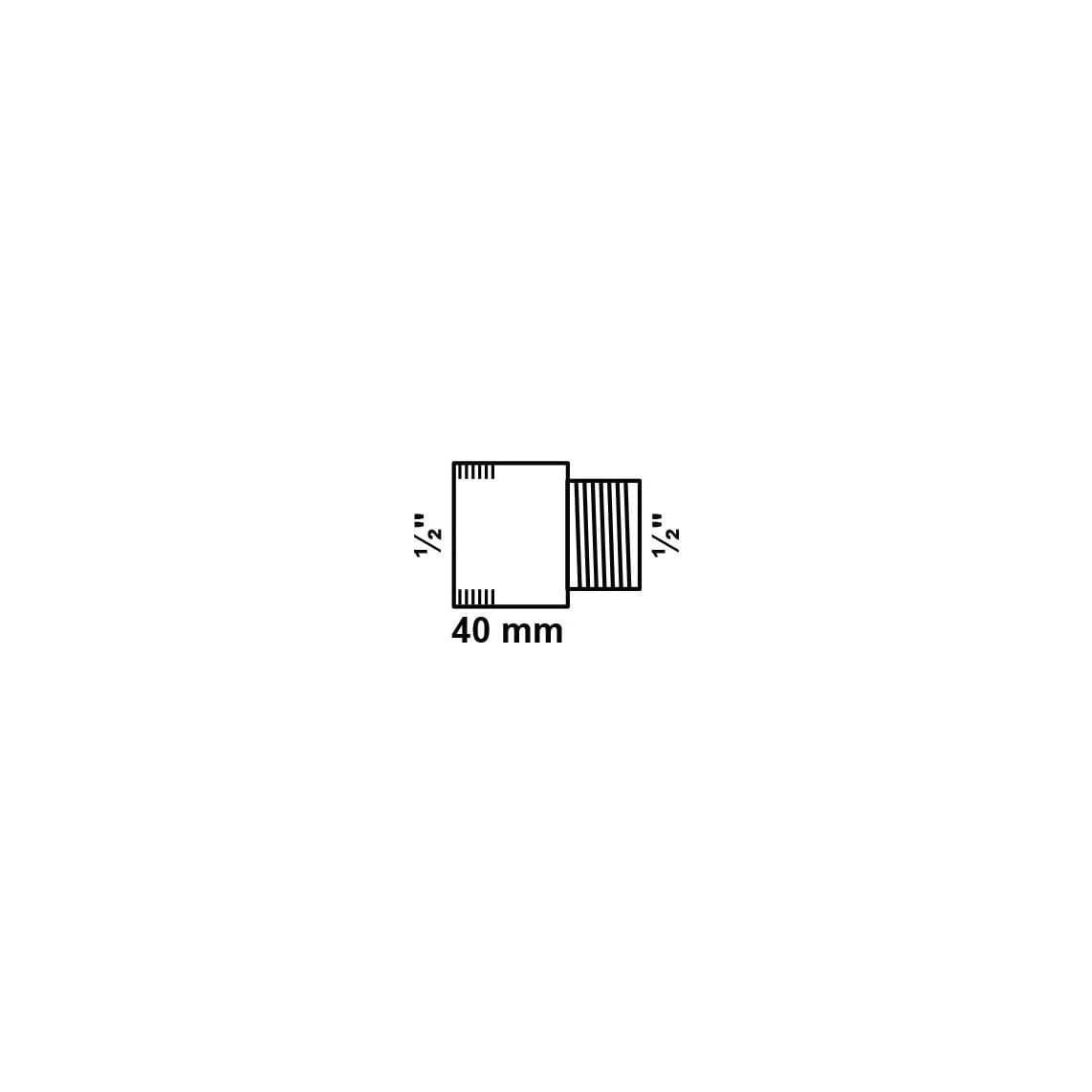 989316255 Tap extension, brass, chrome, 1/2" x 40 mm