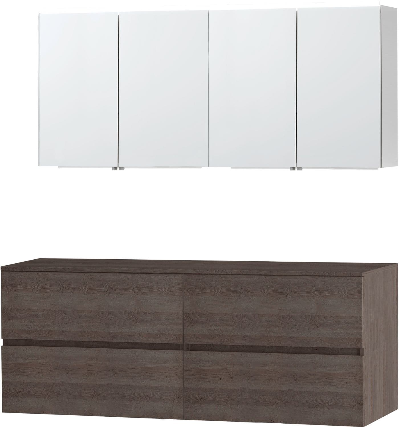 MEUBLE MOLTO CHENE GRIS 160 POUR LAVABO A POSER ARMOIRE TOILETTE