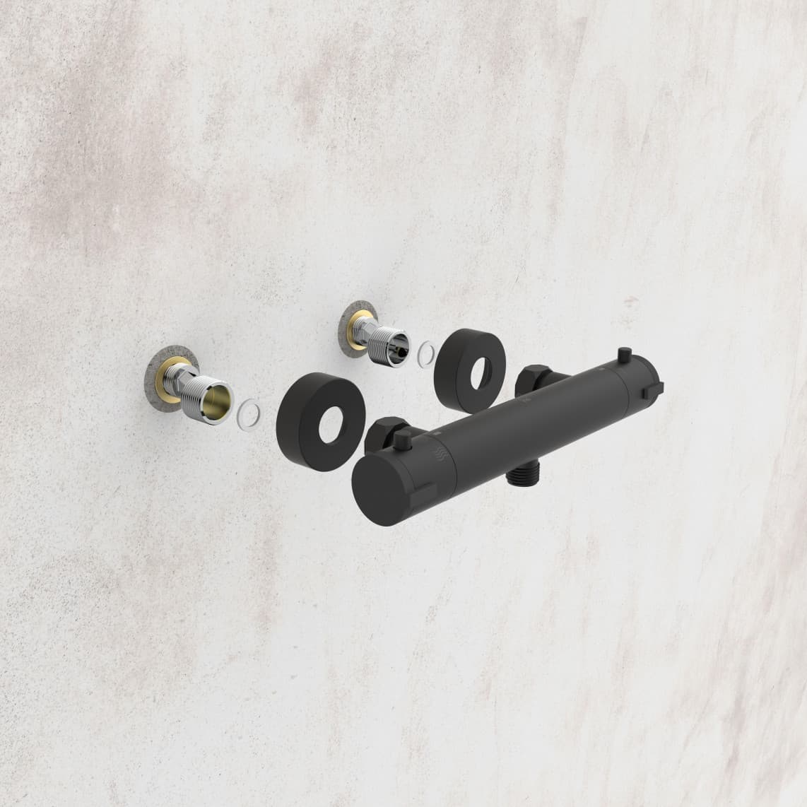 CLT168ACRBL CLAUDIO Mitigeur thermostatique de douche, noir mat