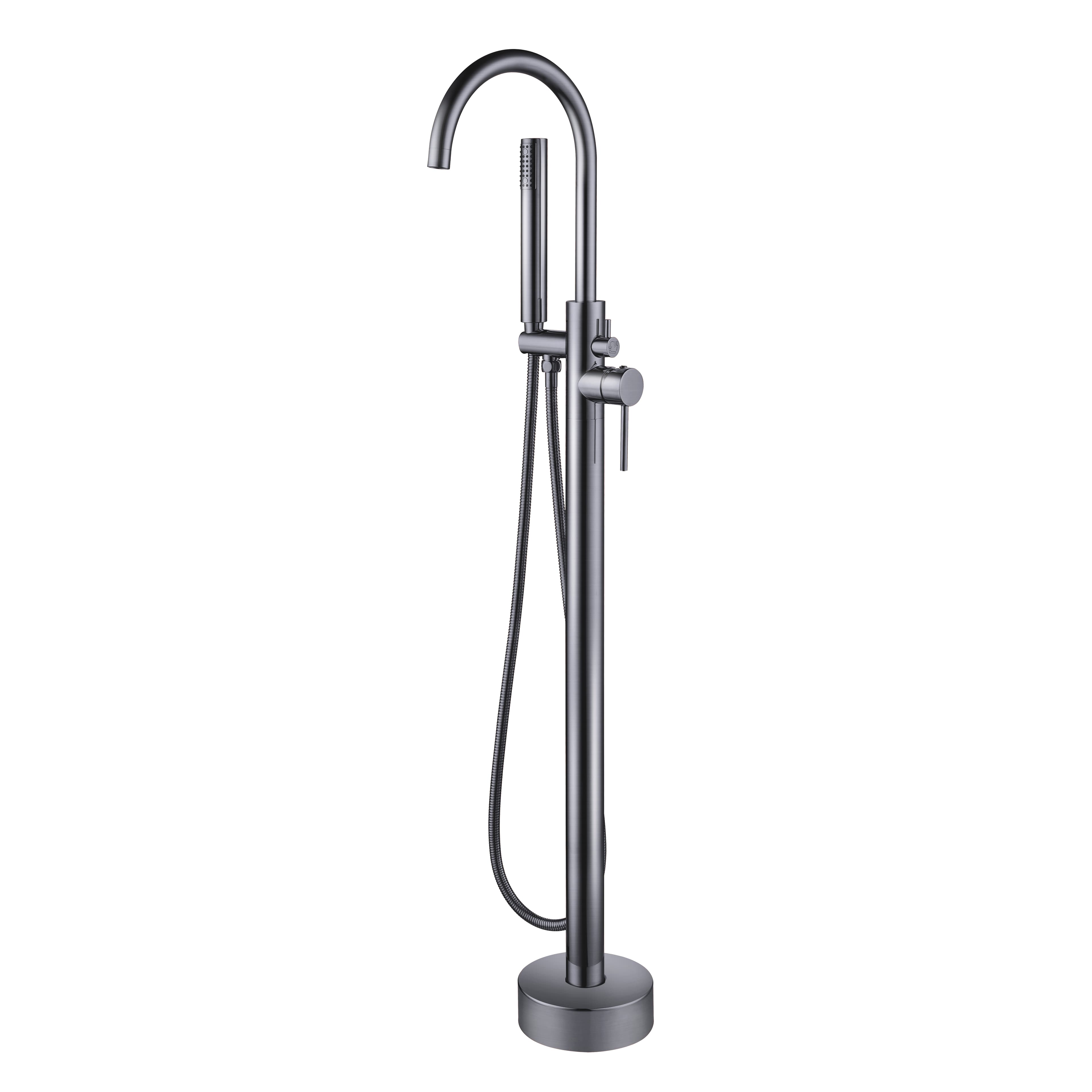 ALONI robinet de bain sur pied avec douchette - Gris bronze