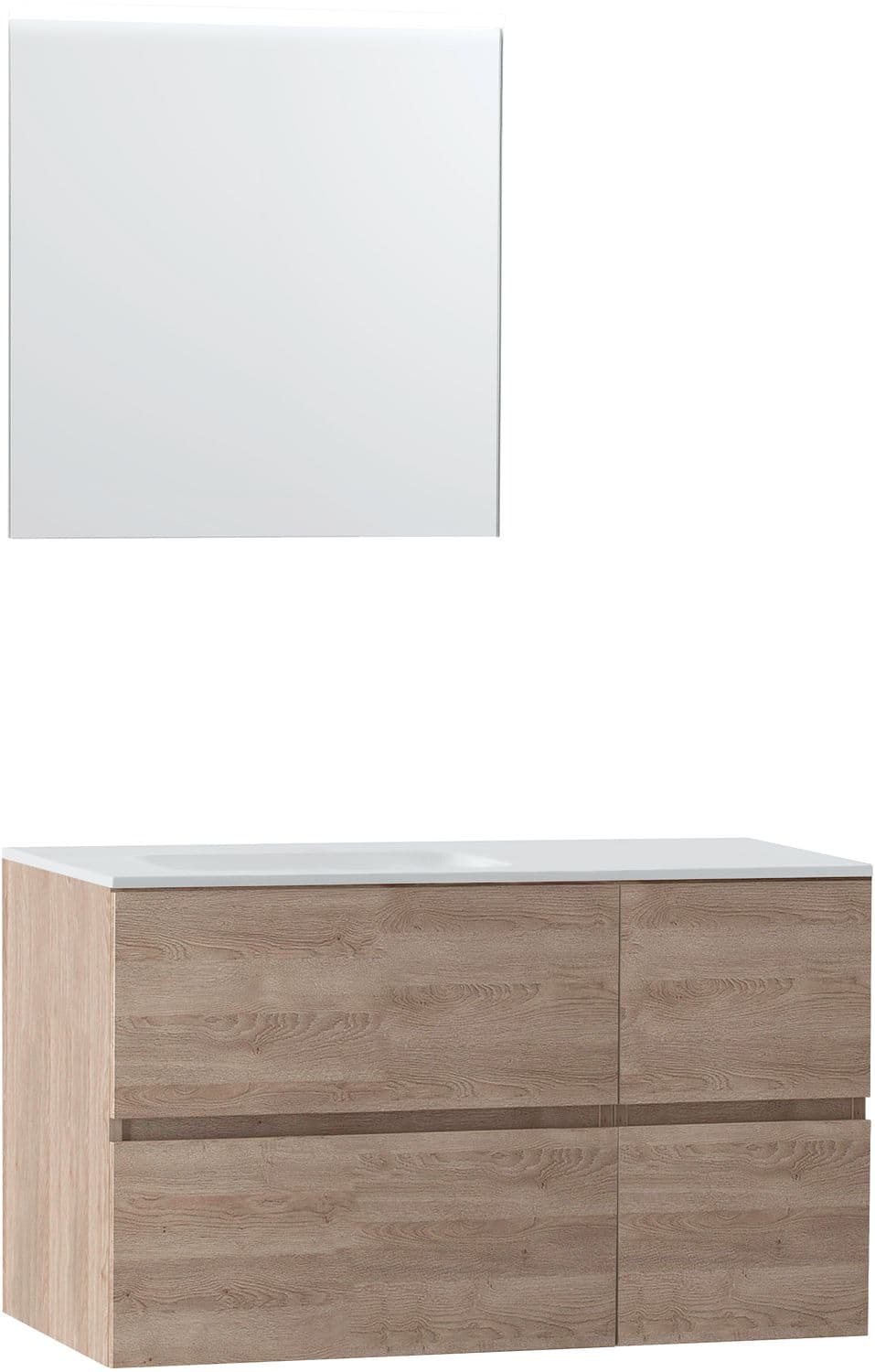 MEUBLE MOLTO CHENE NATUREL 105 GAUCHE SOLID MIROIR