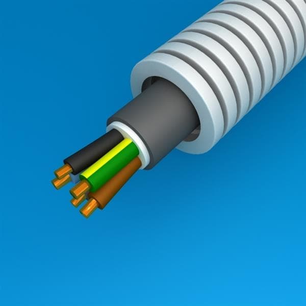 Tube précâblé xvb 5G1.5 diamètre 20mm en rouleau de 100m classe CPR: CCA s3d2a3