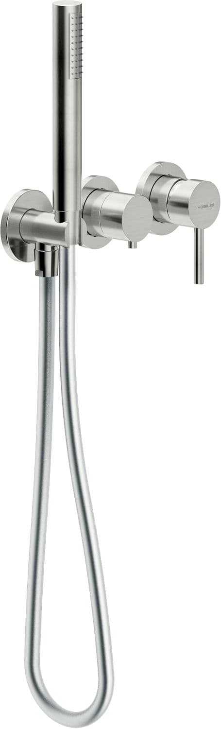 SET DE FINITION 3TROU MITIGEUR BAIN/DOUCHE MURAL LIVE/VELIS NOBILI INOX
