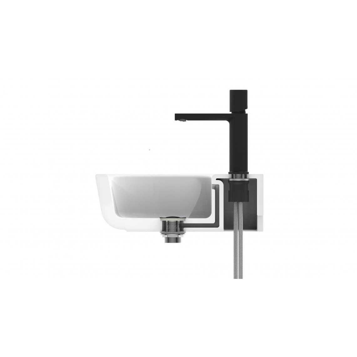 33616 NEW YORK Mitigeur lavabo, noir mat