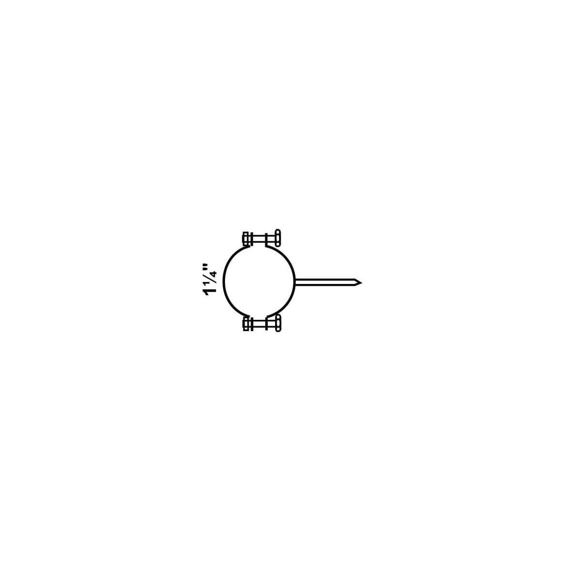973124017 collier pour tuyau, 1 1/4", avec clou à frapper