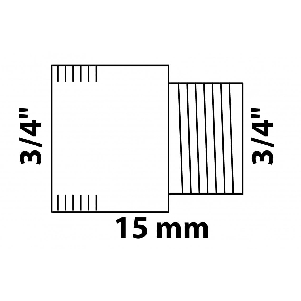 989317155 Tap extension, brass, chrome, 3/4" x 15 mm