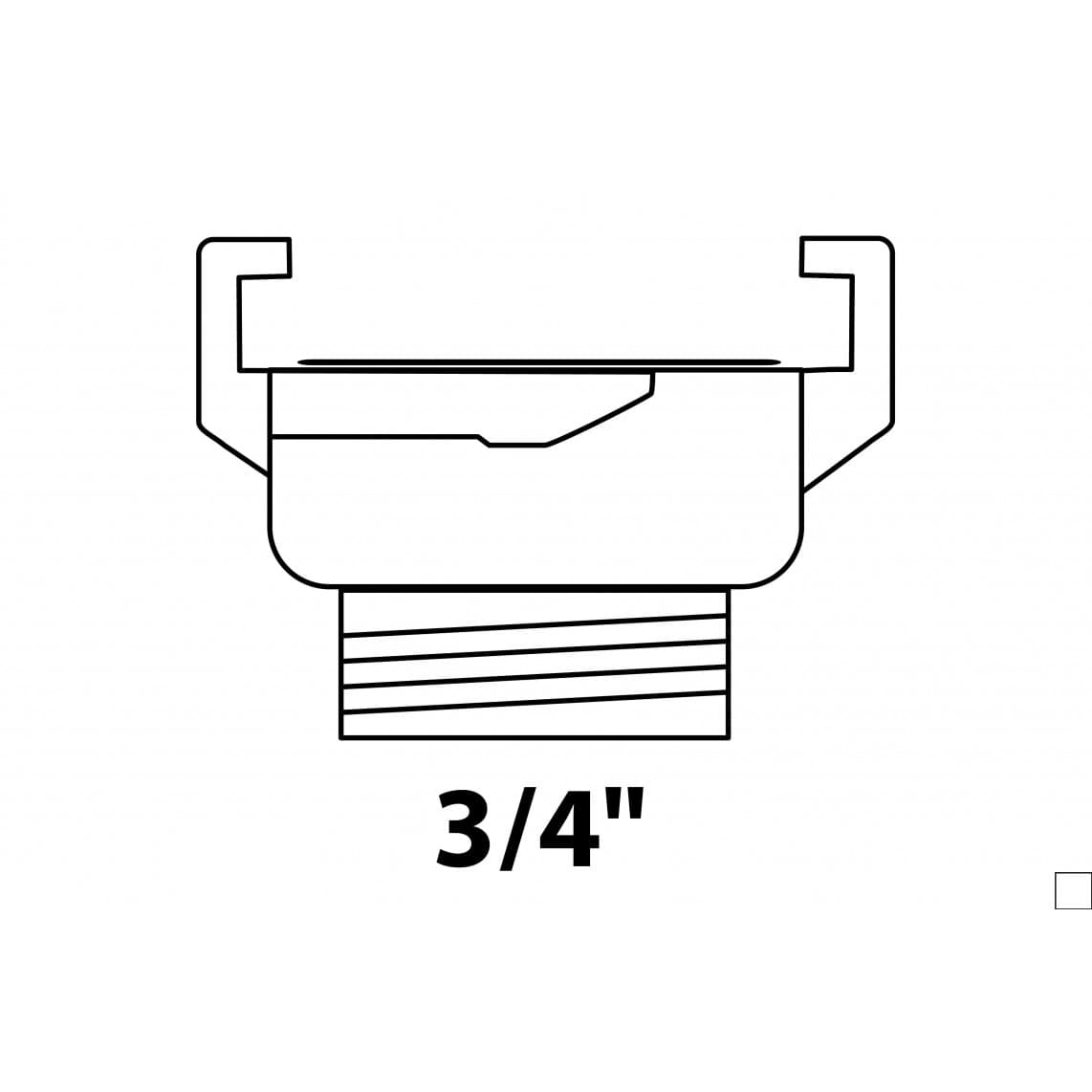 989861048 LT raccord rapide-Pièce filetée, vierge, 3/4" F