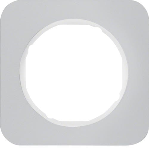 Plaque de recouvrement 1 poste Berker R.1 Alu / Blanc polaire