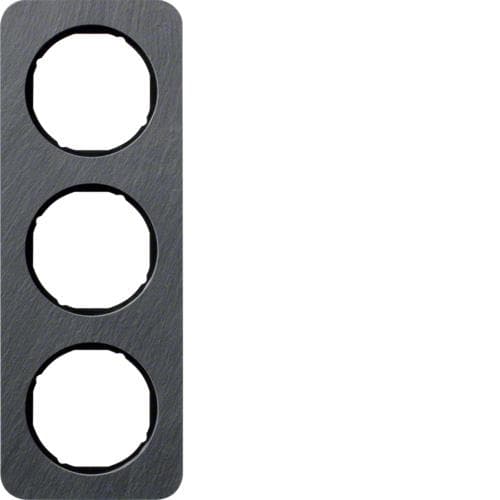 Plaque de recouvrement 3 postes R.1 Ardoise / Noir